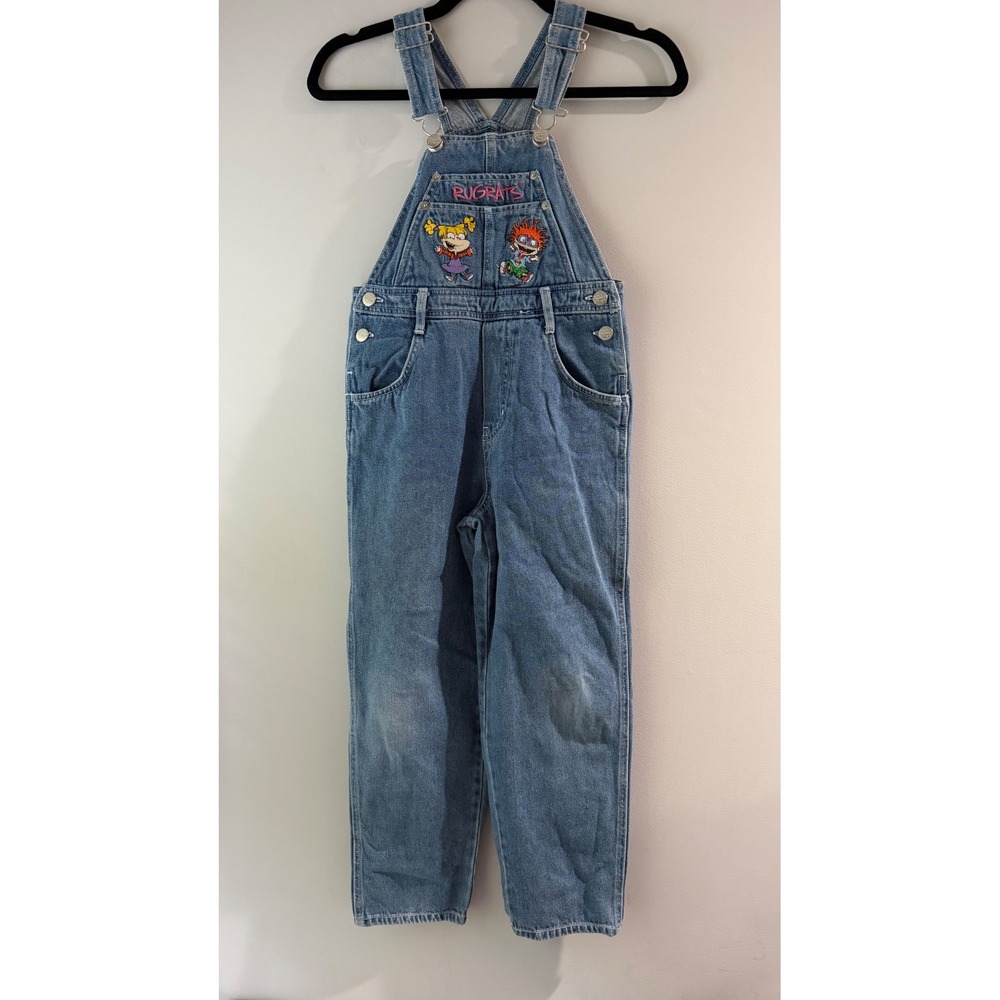 Viacom Rugrats‎ Denim Overalls Youth Size 10 Blue 1996 Vintage Angelica Chuckie